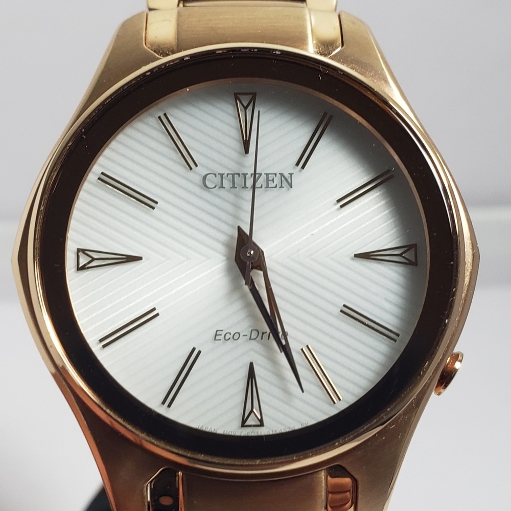 CITIZEN Modena White Dial Rose Gold-tone Ladies W